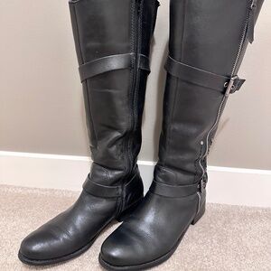 Genuine leather tall boots